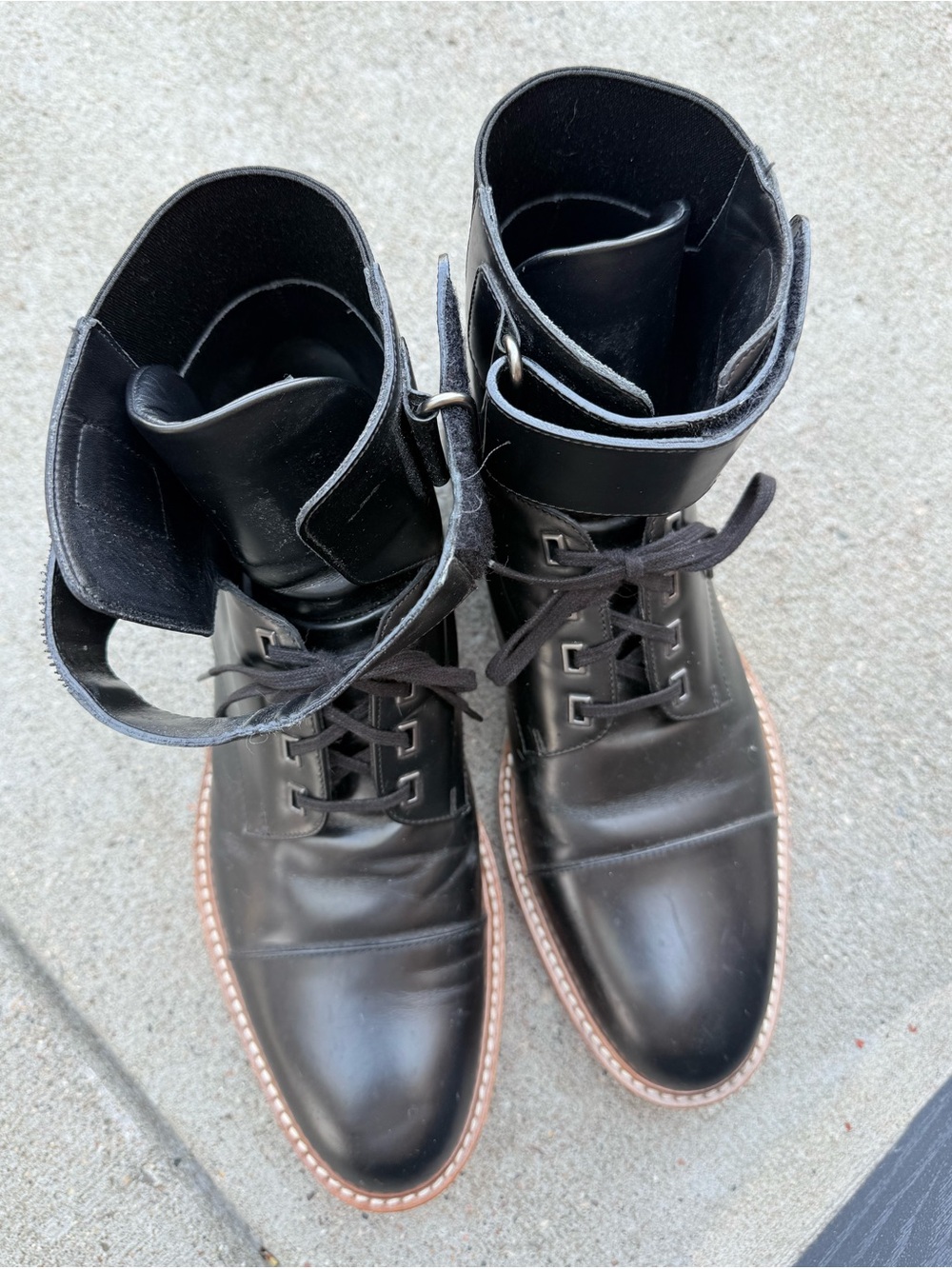 Louis Vuitton Men’s Sword Black Leather Cap Toe Lace Up Boots size 8UK - Picture 13 of 16